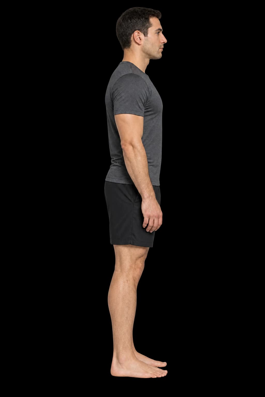 Illustrative side-profile final posture scan after eight weeks.
